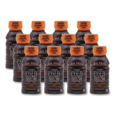Cold Brew Coffee, Salted Caramel Latte, 8 Oz Bottle, 12/Carton