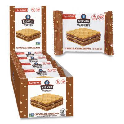 Wafers, Chocolate Hazelnut, 0.78 Oz Packet, 16/Box