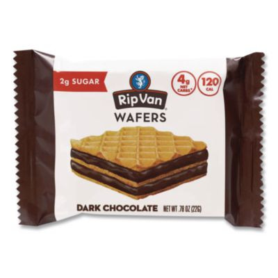 Wafers, Dark Chocolate, 0.78 Oz Packet, 16/Box