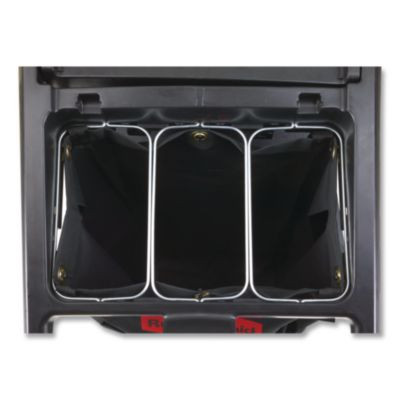 Triple Waste Wire Bag Holder For Rubbermaid Commercial Janitorial And Housekeeping Carts, 3 x 12.5 x 0.13, Steel