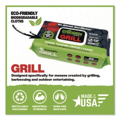 Grill Cleaning Cloths, 10 x 15, White, 80/Pack