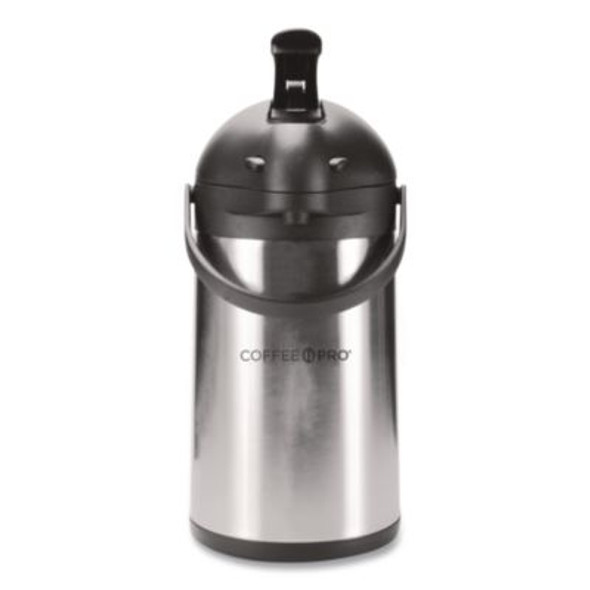 Stainless Steel Airpot, 192 Oz, Silver/Black