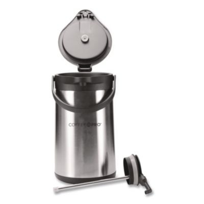 Stainless Steel Airpot, 192 Oz, Silver/Black