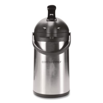 Stainless Steel Airpot, 192 Oz, Silver/Black