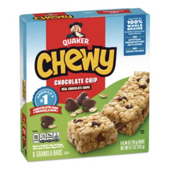 Granola Bars, Chewy Chocolate Chip, 0.84 Oz Individually Wrapped, 8/Box