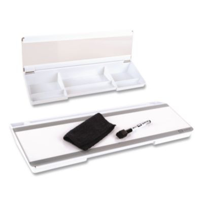 Flip-Top Glass Dry Erase Desktop Pad, 18 x 6, White Surface