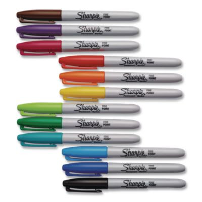 Fine Tip Permanent Marker, Fine Bullet Tip, Assorted Colors, 144/Carton
