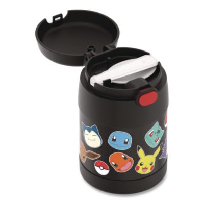 Funtainer Pokemon Two-Compartment Food Jar, 10 Oz, Black/Multicolor