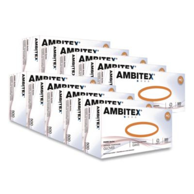 V200 Series Powder-Free Vinyl Exam Gloves, Small, 4 Mil Thick, 9" Long, Clear, 100/Box, 10 Boxes/Carton