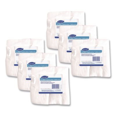 Dry Wipe Disposable Wiping System, 1-Ply, 12 x 12, Unscented, White, 100/Pack, 6 Packs/Carton