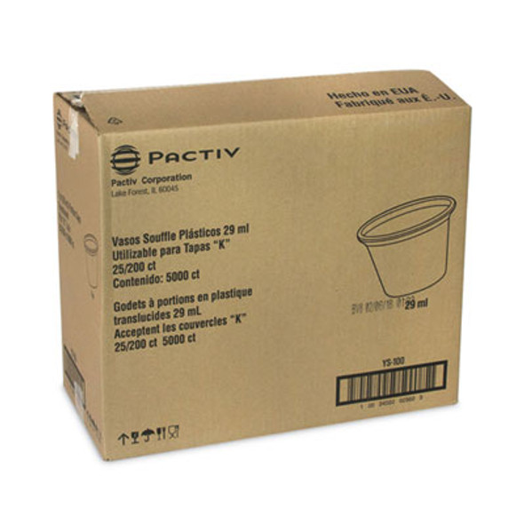 Plastic Portion Cup, 1 Oz, Translucent, 200/Sleeve, 25 Sleeves/Carton