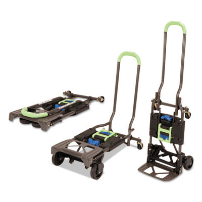 2-In-1 Multi-Position Hand Truck And Cart, 300 Lbs, 16.63 x 12.75 x 49.25, Black/Blue/Green