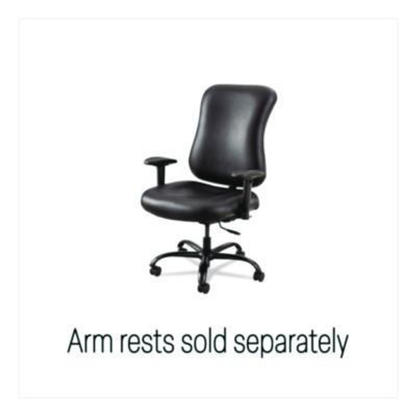 Optimus High Back Big And Tall Chair, Vinyl, Supports Up To 400 Lb, 19" To 22" Seat Height, Black