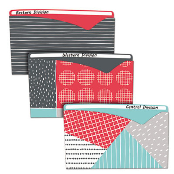 Write-On Fashion Poly File Jackets, Straight-Tab, Letter Size, Assorted Colors, 6/Pack