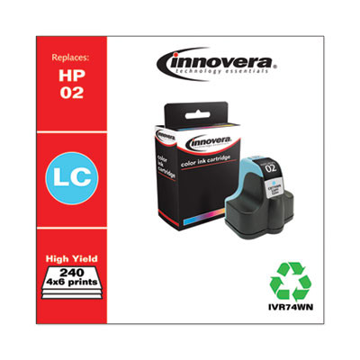 Remanufactured Light Cyan Ink, Replacement For 02 (C8774Wn), 240 Page-Yield