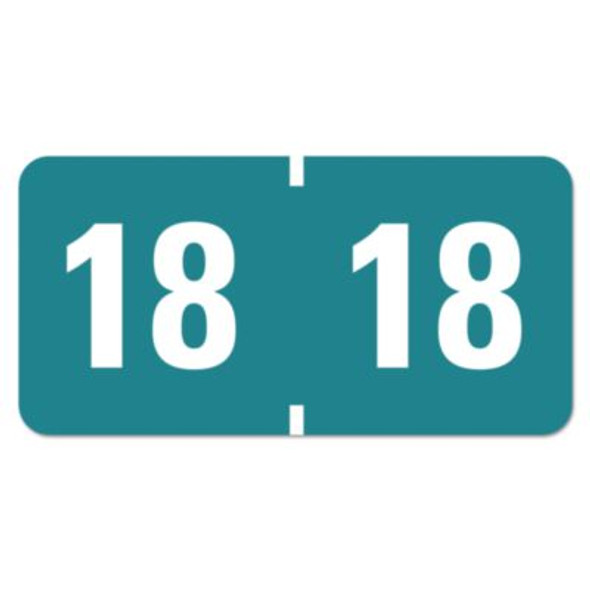Yearly End Tab File Folder Labels, 18, 0.75 X 1.5, Teal, 500/Roll