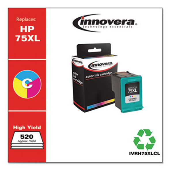 Remanufactured Tri-Color High-Yield Ink, Replacement For 75Xl (Cb338Wn), 520 Page-Yield