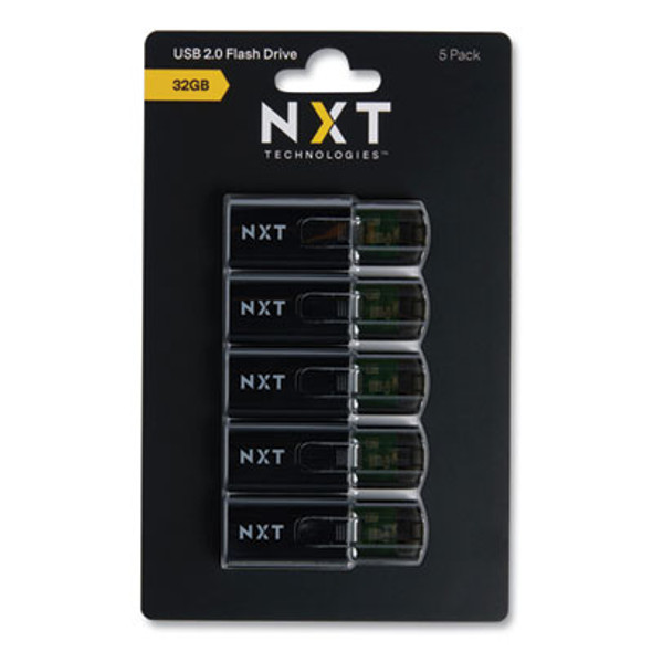 Usb 2.0 Type-A Flash Drive, 32 Gb, Black, 5/Pack