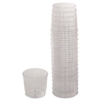 Classicware Tumblers, Rocks Glass, 9 Oz, Plastic, Clear, 16/Bag, 15 Bag/Carton