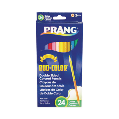 Duo-Color Colored Pencil Sets, 3 Mm, 2B, Assorted Lead And Barrel Colors, Dozen