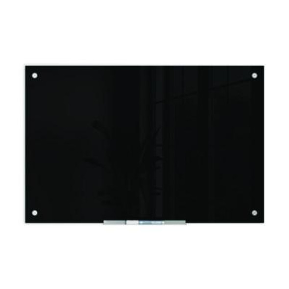 Black Glass Dry Erase Board, 36" x 24" (Actual Size: 35" x 23"), Black Surface