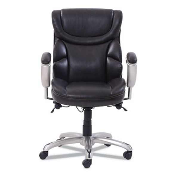 Emerson Task Chair, Supports Up To 300 Lb, 18.75" To 21.75" Seat Height, Brown Seat/Back, Silver Base