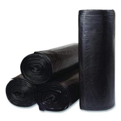 Low-Density Can Liners, 33 Gal, 1.25 Mil, 33" x 39", Black, Flat Pack, 250/Carton