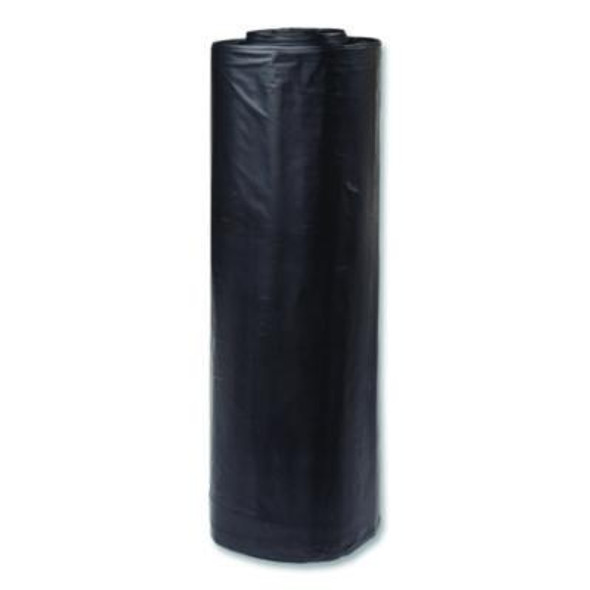 Low-Density Commercial Can Liners, 60 Gal, 1.15 Mil, 38 x 58, Black, Interleaved Roll, 25 Bags/Roll, 4 Rolls/Carton