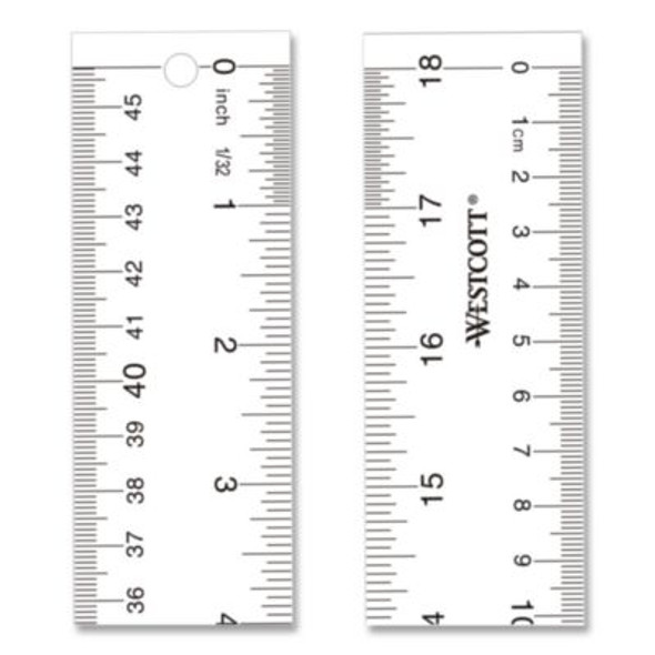 Clear Flexible Acrylic Ruler, Standard/Metric, 18" Long, Clear