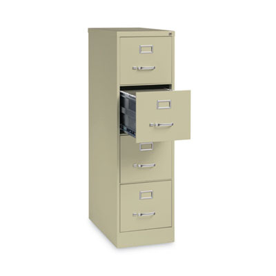 Four-Drawer Economy Vertical File, Letter-Size File Drawers, 15" x 26.5" x 52", Putty