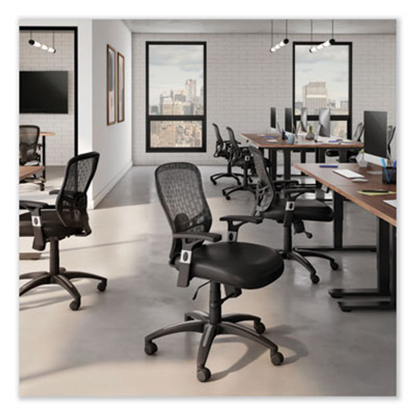 Alera Linhope Chair, Supports Up To 275 Lb, Black Seat/Back, Black Base