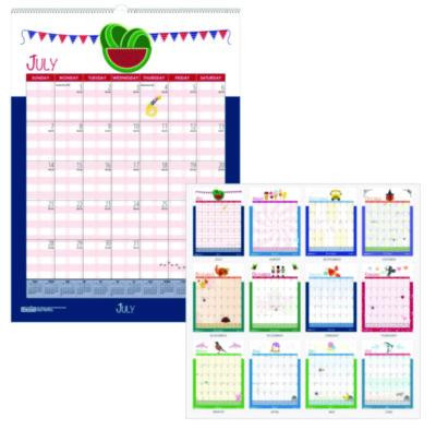 Academic Year Recycled Seasonal Wall Calendar, Illustrated Seasons Artwork, 12 x 16.5, 12-Month (July To June): 2025 To 2026