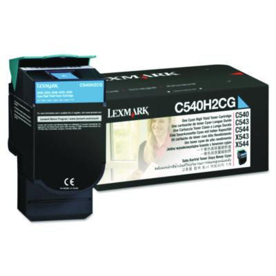 C540h2Cg High-Yield Toner, 2,000 Page-Yield, Cyan