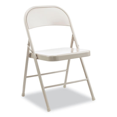 Armless Steel Folding Chair, Supports Up To 275 Lb, Taupe Seat, Taupe Back, Taupe Base, 4/Carton