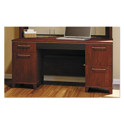 Enterprise Collection Double Pedestal Desk, 60" X 28.63" X 29.75", Harvest Cherry, (Box 2 Of 2)