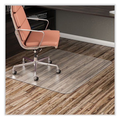 Economat Non-Studded All Day Use Chair Mat For Hard Floors, Rectangular, 45" x 53", Clear, Ships Flat