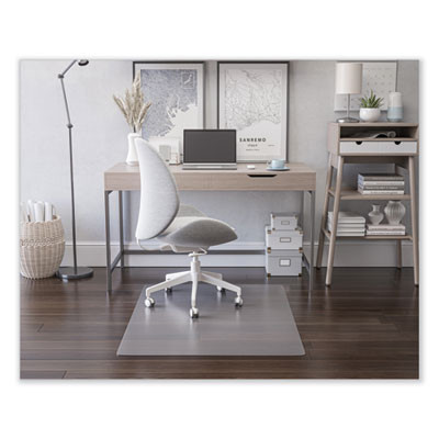 Economat Non-Studded All Day Use Chair Mat For Hard Floors, Rectangular, 45" x 53", Clear, Ships Flat