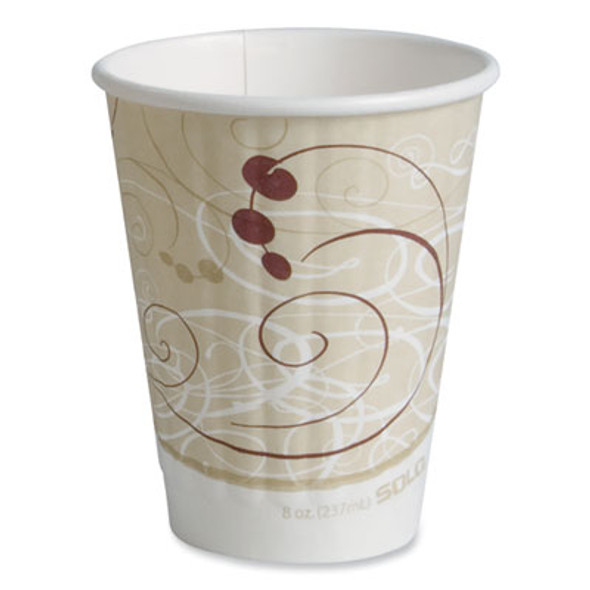 Symphony Duo-Shield Paper Hot Cup, 8 Oz, White/Beige/Red, 50/Bag, 20 Bags/Carton
