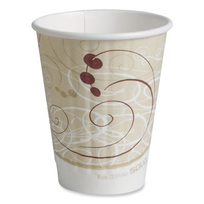 Symphony Duo-Shield Paper Hot Cup, 8 Oz, White/Beige/Red, 50/Bag, 20 Bags/Carton