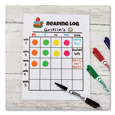 Marks A Lot Pen-Style Dry Erase Markers, Medium Bullet Tip, Assorted Colors, 10/Pack (24495)