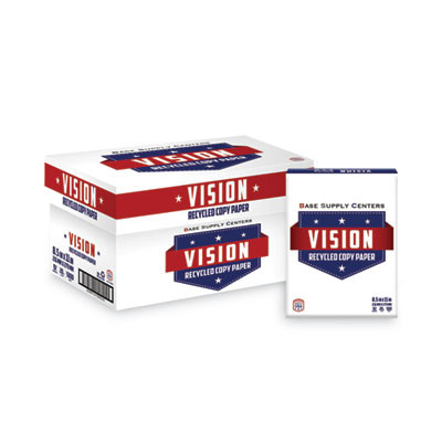 Recycled Copy Paper, 92 Bright, 20 Lb Bond Weight, 8.5 x 11, White, 500 Sheets/Ream, 10 Reams/Carton, 40 Cartons/Pallet