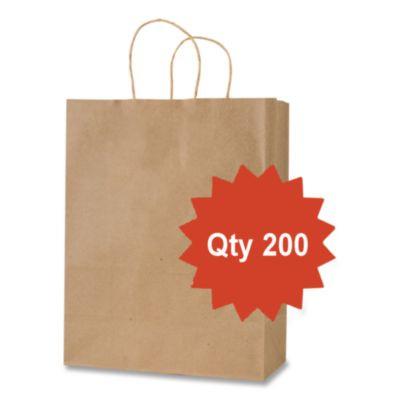 Get Reddi Paper Bags, Mega Size, 70# Basis Weight, Twisted Rope Handles, 18 x 7 x 18.75, Brown, 200/Carton