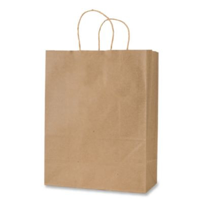 Get Reddi Paper Bags, Pulse Size, 60# Basis Weight, Twisted Rope Handles, 8 x 4.5 x 10.25, Brown, 250/Carton