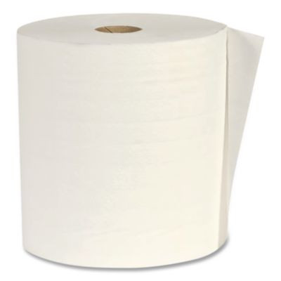 Hardwound Paper Towels, 1-Ply, 7.87" x 800 Ft, White, 6/Carton