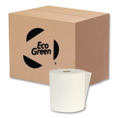 Hardwound Paper Towels, 1-Ply, 7.87" x 800 Ft, White, 6/Carton