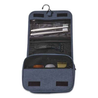 Fabric Toiletry Bag, 8.66 x 3.35 x 8.46, Blue