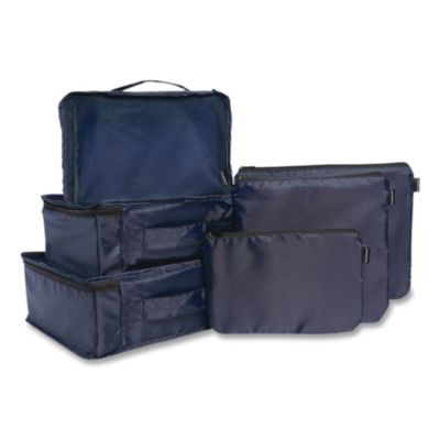 Six-Piece Travel Pouch Set, 12.2 x 1.97 x 9.65, Blue