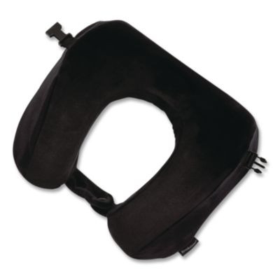 Memory Foam Fleece Travel Pillow, One Size Fits Most, 9.84 x 4.1 x 9, Black