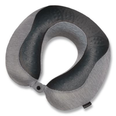 U-Shaped Memory Foam Travel Pillow, One Size Fits Most, 12.6 x 3.74 x 12.2, Gray/Black