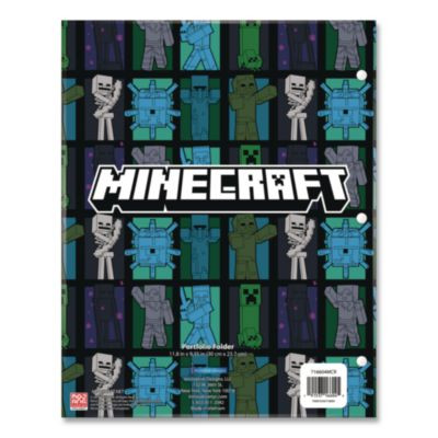 Licensed Two-Pocket Folder, Minecraft, Side: 3-Hole Punched, Accommodates (50) 11 x 8.5 Sheets, Multicolor